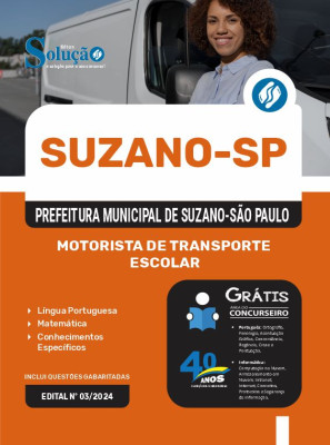 Apostila Prefeitura de Suzano - SP em PDF  - Motorista de Transporte Escolar - Imagem 1