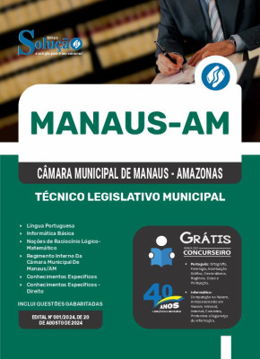 Apostila Câmara de Manaus - AM em PDF  - Técnico Legislativo Municipal - Imagem 1