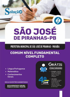 Apostila Prefeitura de São José de Piranhas - PB  - Comum Nível Fundamental Completo - Imagem 3