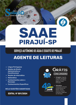 Apostila SAAE Pirajuí SP em PDF  - Agente de Leituras - Imagem 1