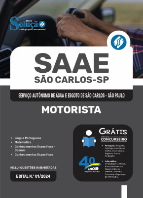 Apostila SAAE São Carlos - SP em PDF  - Motorista - Imagem 1
