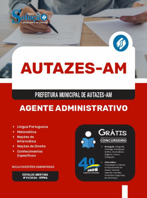 Apostila Prefeitura de Autazes - AM  - Agente Administrativo - Imagem 3