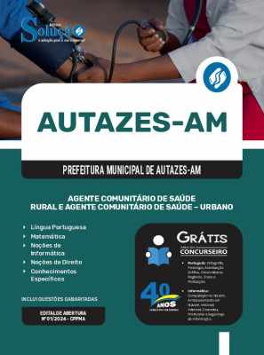 Apostila Prefeitura de Autazes - AM em PDF  - Agente Comunitário de Saúde - Rural e Agente Comunitário de Saúde - Urbano - Imagem 1