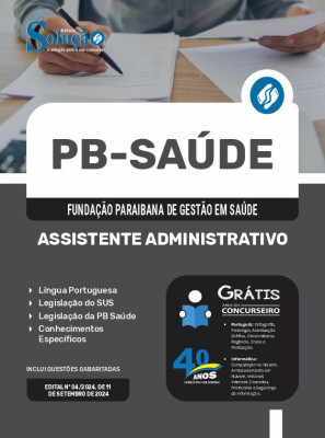 Apostila PB Saúde em PDF  - Assistente Administrativo - Imagem 1