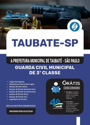 Apostila Prefeitura de Taubaté - SP em PDF  - Guarda Civil Municipal de 3ª Classe - Imagem 1