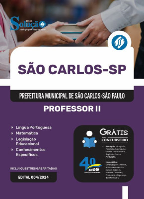 Apostila Prefeitura de São Carlos - SP em PDF  - Professor II - Imagem 1
