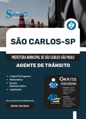 Apostila Prefeitura de São Carlos - SP em PDF  - Agente de Trânsito - Imagem 1