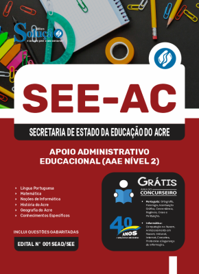 Apostila SEE-AC em PDF  - Apoio Administrativo Educacional (AAE Nível 2) - Imagem 1