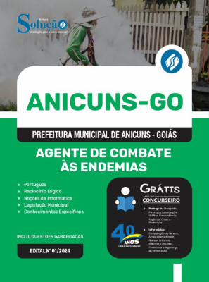 Apostila Prefeitura de Anicuns - GO em PDF  - Agente de Combate às Endemias - Imagem 1