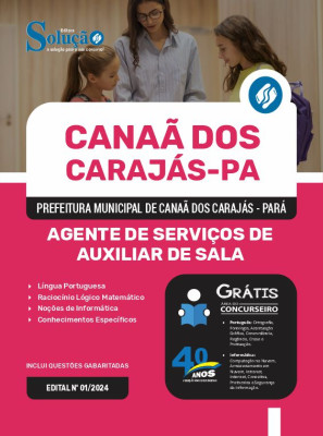 Apostila Prefeitura de Canaã dos Carajás - PA em PDF  - Agente de Serviços de Auxiliar de Sala - Imagem 1