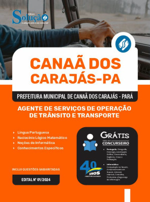 Apostila Prefeitura de Canaã dos Carajás - PA em PDF  - Agente de Serviços de Operação de Trânsito e Transporte - Imagem 1