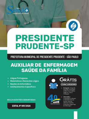 Apostila Prefeitura de Presidente Prudente - SP em PDF  - Auxiliar de Enfermagem Saúde da Família - Imagem 1