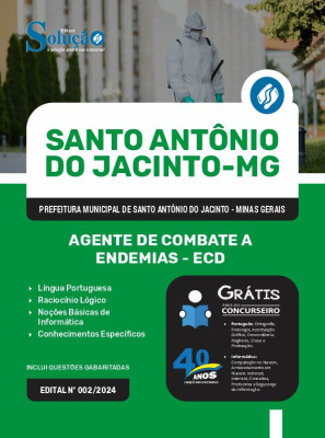 Apostila Prefeitura de Santo Antônio do Jacinto - MG em PDF  - Agente de Combate a Endemias - ECD - Imagem 1