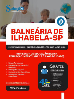 Apostila Prefeitura de Ilhabela - SP em PDF  - Professor de Educação Básica - Educação Infantil (De 1 a 5 Anos de Idade) - Imagem 1