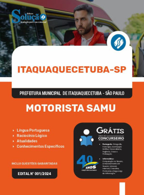 Apostila Prefeitura de Itaquaquecetuba - SP em PDF  - Motorista Samu - Imagem 1