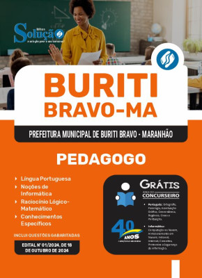 Apostila Prefeitura de Buriti Bravo - MA em PDF  - Pedagogo - Imagem 1