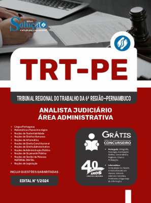 Apostila TRT-PE em PDF  - Analista Judiciário - Área Administrativa - Imagem 1
