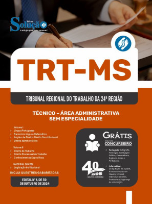 Apostila TRT-MS em PDF 2025 - Técnico - Área Administrativa - Sem Especialidade - Imagem 1