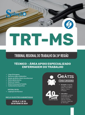 Apostila TRT-MS em PDF 2025 - Técnico - Área Apoio Especializado - Enfermagem do Trabalho - Imagem 1