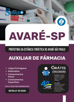 Apostila Prefeitura de Avaré - SP 2025 - Auxiliar de Fármacia - Imagem 3
