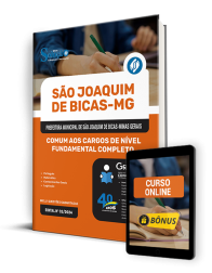 Capa Apostila Prefeitura de São Joaquim de Bicas - MG 2025 - Comum aos Cargos de Nível Fundamental Completo