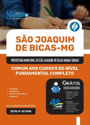 Apostila Prefeitura de São Joaquim de Bicas - MG em PDF 2025 - Comum aos Cargos de Nível Fundamental Completo - Imagem 1