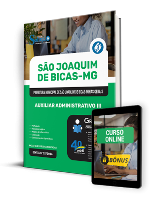 Apostila Prefeitura de São Joaquim de Bicas - MG 2025 - Auxiliar Administrativo III - Imagem 1