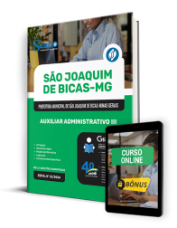Capa Apostila Prefeitura de São Joaquim de Bicas - MG 2025 - Auxiliar Administrativo III
