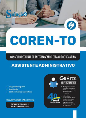 Apostila COREN-TO em PDF 2025 - Assistente Administrativo - Imagem 1
