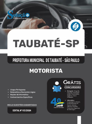 Apostila Prefeitura de Taubaté - SP em PDF 2025 - Motorista - Imagem 1