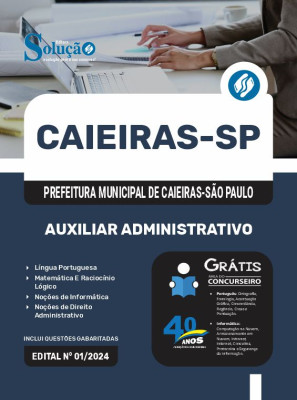Apostila Prefeitura de Caieiras - SP 2025 - Auxiliar Administrativo - Imagem 3
