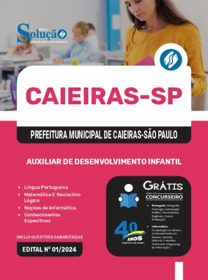 Apostila Prefeitura de Caieiras - SP 2025 - Auxiliar de Desenvolvimento Infantil - Imagem 3