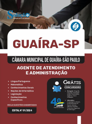 Apostila Câmara de Guaíra - SP 2025 - Agente de Atendimento e Administração - Imagem 3