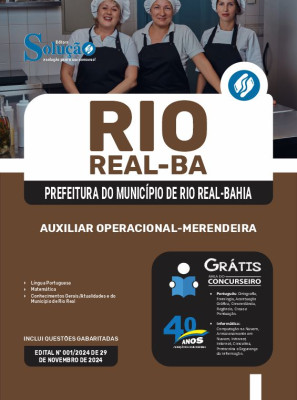 Apostila Prefeitura de Rio Real - BA 2025 - Auxiliar Operacional - Merendeira - Imagem 3