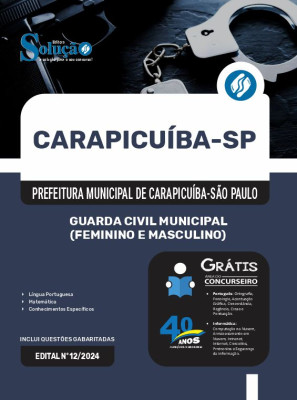Apostila Prefeitura de Carapicuíba - SP 2025 - Guarda Civil Municipal (Feminino e Masculino) - Imagem 3