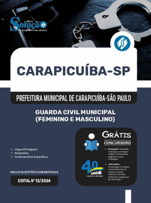 Apostila Prefeitura de Carapicuíba - SP em PDF 2025 - Guarda Civil Municipal (Feminino e Masculino) - Imagem 1
