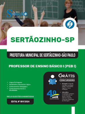 Apostila Prefeitura de Sertãozinho - SP em PDF 2025 - Professor de Ensino Básico I (PEB I) - Imagem 1