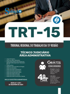 Apostila TRT 15 2025 - Técnico Judiciário - Área Administrativa - Imagem 3