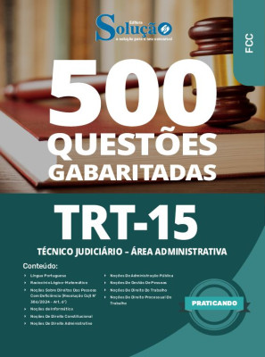 Caderno de Questões TRT 15 - Técnico Judiciário - Área Administrativa em PDF - 500 Questões Gabaritadas - Imagem 1