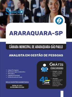Apostila Câmara de Araraquara - SP 2025 - Analista em Gestão de Pessoas - Imagem 3