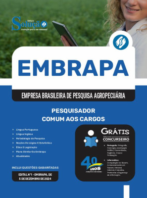 Apostila EMBRAPA 2025 - Pesquisador - Comum aos Cargos - Imagem 3