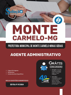 Apostila Prefeitura de Monte Carmelo - MG 2025 - Agente Administrativo - Imagem 3