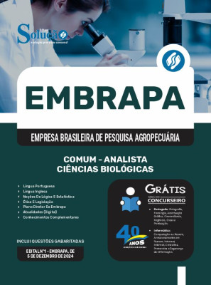 Apostila EMBRAPA 2025 - Comum - Analista - Ciências Biológicas - Área 3 - Imagem 3
