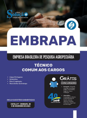 Apostila EMBRAPA em PDF 2025 - Técnico - Comum aos Cargos - Imagem 1