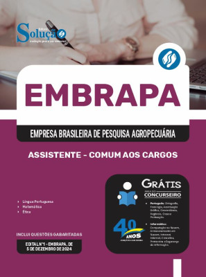 Apostila EMBRAPA em PDF 2025 - Assistente - Comum aos Cargos - Imagem 1