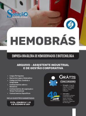 Apostila Hemobrás em PDF - Assistente Industrial e De Gestão Corporativa 2025 - Imagem 1