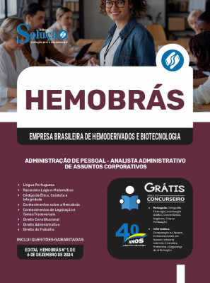 Apostila Hemobrás em PDF - Administração De Pessoal - Analista Administrativo De Assuntos Corporativos 2025 - Imagem 1