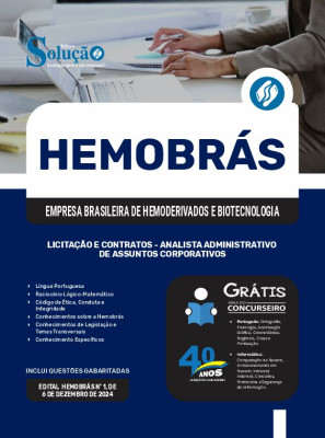 Apostila Hemobrás 2025 - Licitação E Contratos - Analista Administrativo De Assuntos Corporativos - Imagem 3