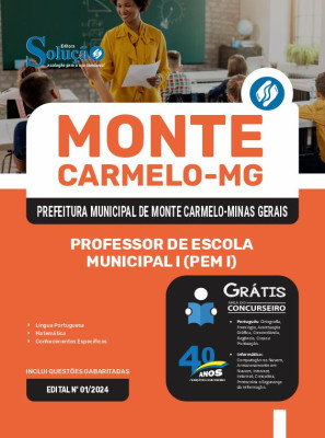 Apostila Prefeitura de Monte Carmelo - MG em PDF 2025 - Professor de Escola Municipal I (PEM I) - Imagem 1