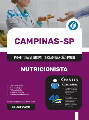 Apostila Prefeitura de Campinas - SP em PDF - Nutricionista 2025 - Imagem 1